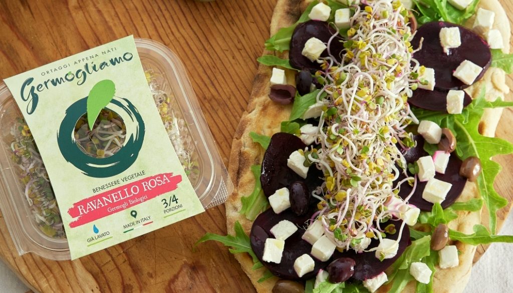 focaccia-rucola-germogli-ravanello